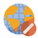 world,cancel icon