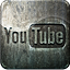 engraved, highlight, metal, social media, youtube icon