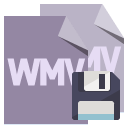 file,format,wmv,diskette icon