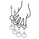 finger, four, gestureworks, swipe icon
