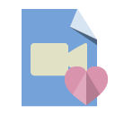 file,type,video,heart icon