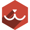 hexagon, media, miu, shadow, social svg vector icon