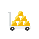 cart, gold svg vector icon