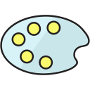 brush, color, paint, plate svg vector icon
