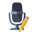 radio,microphone,pencil icon