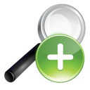 green, plus, search icon