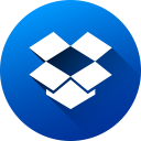 circle, colored, dropbox, long shadow, media, social, social media svg vector icon