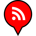 logo, pin, rss svg vector icon