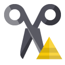 scissors,pyramid icon