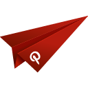 origami, paper plane, pinterest, red, social media icon
