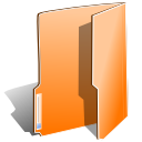 close, folder, open, orange icon