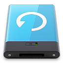 backup, blue, w icon