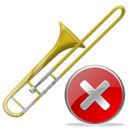 trombone,close,instrument,no,cancel,stop icon