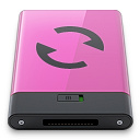b, pink, sync icon