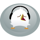 bird, headphones, twitter icon
