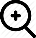 glass, in, magnifier, magnifying, plus, search, zoom icon