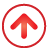 basic, navigation, red, up icon