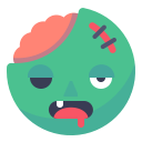 dead, face, halloween, smile, smiley, undead, zombie svg vector icon