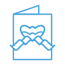 bow, card, christmas, greeting, receive, ribbon, send svg vector icon