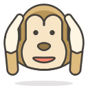 evil, hear, monkey, no svg vector icon