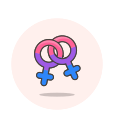 bisexual, female, sign svg vector icon