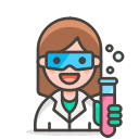 2, scientist, woman svg vector icon