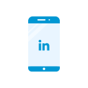 iphone, linkedin logo, logo, phone svg vector icon