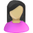 female, olive, pink, user icon