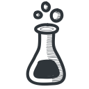 academic, academy, chemistry, education, erlenmeyer, flask, handdrawn, knowledge, learning, school, science, student, teach, teaching, tool, university svg vector icon