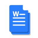 blue, copy, doc, file, ms, office, word svg vector icon
