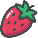 food, fruit, organic, strawberry, vegan, vegetarian svg vector icon
