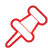 basic, pin, red icon