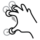 finger, gestureworks, scale, three icon