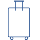 bag, baggage, briefcase, case, luggage, suitcase, suitcase on wheels svg vector icon