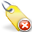 delete, tag, yellow icon