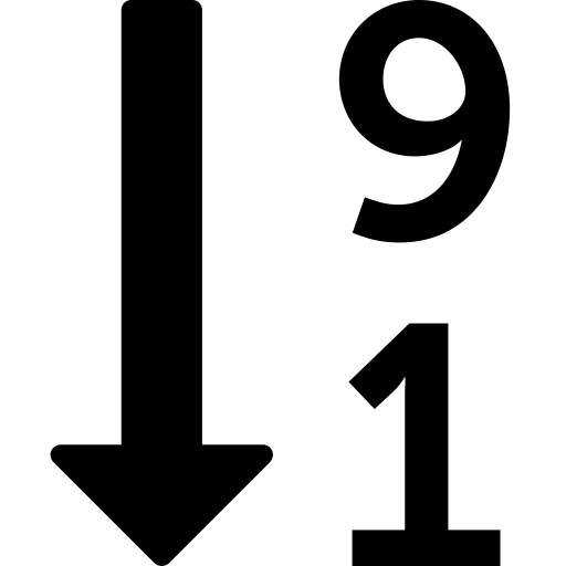 Sort Numeric Desc svg vector icon