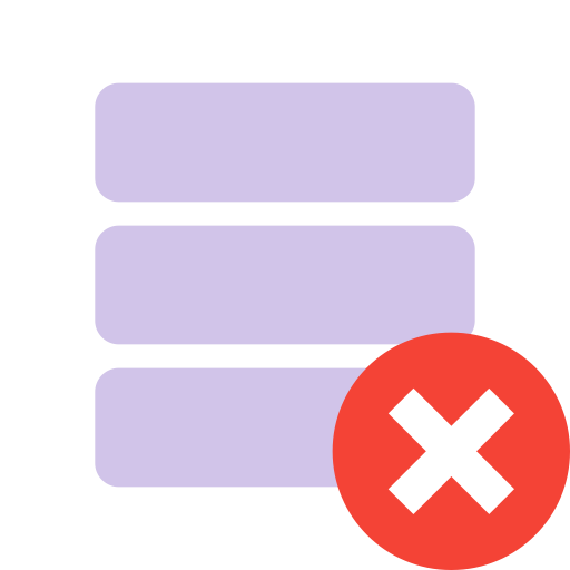 Delete Database svg vector icon
