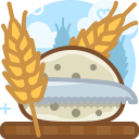 bread, cutting, food, knife, rye, wheat, yumminky svg vector icon