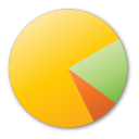 pie,chart,yellow,graph icon