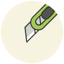artistix, box cutter, cut, knife, stationery, tool, utensil svg vector icon
