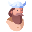 barbarian, beard, fantasy, helmet, man, viking, warrior svg vector icon