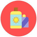 beach, bottle, hot, summer, sun block icon