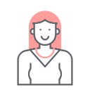 female, girl, pretty, woman svg vector icon