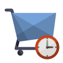 shoping,cart,clock icon
