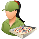 female, pizzadeliveryman icon