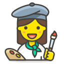1, artist, woman svg vector icon