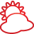 basic, cloudy, red, weather icon