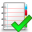 accept, notebook icon