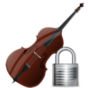 contrabass,lock,instrument,locked,security icon