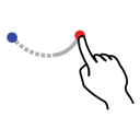 arc, gestureworks, shape, stroke, up icon